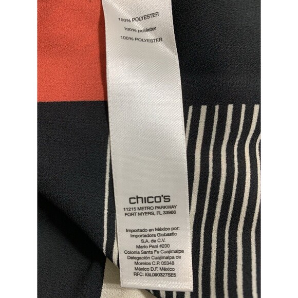 Chicos Tunic Women 3 Petite Color Block Asymmetrical Layered Blouse Lagenlook XL - Picture 11 of 13